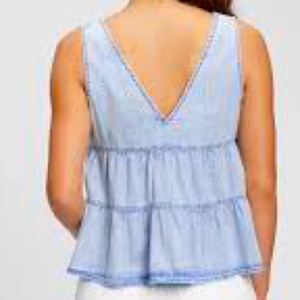 GAP | 100% Cotton Denim Tiered Tank Top Size Small - Picture 3 of 15
